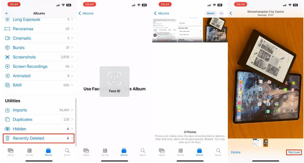 锦江苹果14维修分享 iPhone14 上恢复已删除的照片 