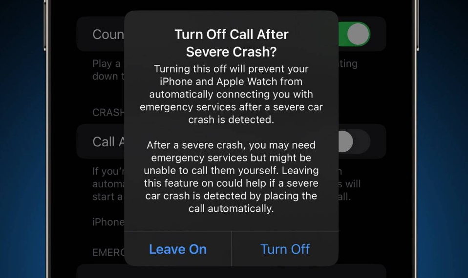 锦江苹果14维修分享 iPhone 14 和 Apple Watch 上关闭崩溃检测 